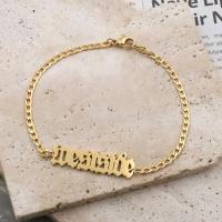 Stainless Steel Anklets Jewelry, 304 Stainless Steel, fashion jewelry & for woman, golden, 0.3CM Approx 20 cm 