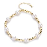 Brass Jewelry Set, with Plastic Pearl, real gold plated & for woman, gold [