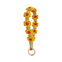 Zinc Alloy Key Chain Jewelry, Cotton Cord, with Zinc Alloy, handmade, Bohemian style 210mm 