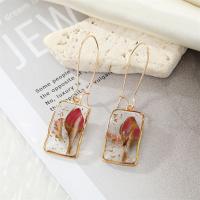 Resin Drop Earring, Iron, with Resin, fashion jewelry & for woman & epoxy gel 