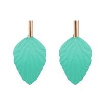 Zinc Alloy Drop Earring, Leaf, painted, fashion jewelry & for woman 