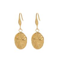 Stainless Steel Drop Earring, 304 Stainless Steel, Oval, gold color plated, fashion jewelry & for woman 