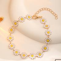 Enamel Zinc Alloy Bracelets, Daisy, gold color plated, fashion jewelry & for woman Inner Approx 65mm 