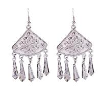 Zinc Alloy Drop Earring, silver color plated, folk style & for woman 