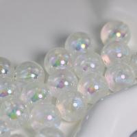 Perle acrylique, Rond, DIY & lumineux, blanc, 16mm, Environ Vendu par sac