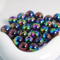 Plating Acrylic Beads, Round, DIY multi-colored, Approx 