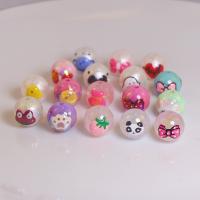 Printing Acrylic Beads, Round, hand drawing, DIY 16mm, Approx [