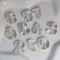 Plating Acrylic Beads, Number, DIY, clear Approx [