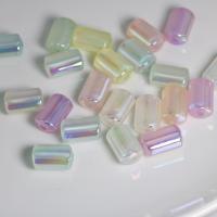 Acryl Schmuck Perlen, Zylinder, DIY & glänzend, gemischte Farben, 12x19mm, ca. 100PCs/Tasche, verkauft von Tasche