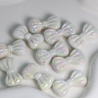 Perle acrylique, Noeud papillon, DIY & lumineux, blanc Environ Vendu par sac