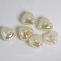 Granos de acrílico de la joyería, Corazón, Bricolaje & luminoso, 19x21mm, aproximado 100PCs/Bolsa, Vendido por Bolsa