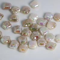 Perles acryliques plaquée, Acrylique, DIY, blanc, 15mm, Environ Vendu par sac