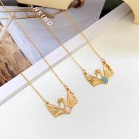 Enamel Zinc Alloy Necklace, with 1.97inch extender chain, Swan, plated, fashion jewelry & for woman Approx 20.47 Inch [