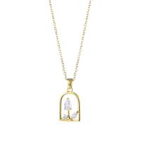 Cubic Zirconia Stainless Steel Necklace, 304 Stainless Steel, with 1.97inch extender chain, Vacuum Plating, fashion jewelry & micro pave cubic zirconia & for woman, golden Approx 15.75 Inch 