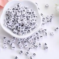 Perles lettre acrylique, cube, DIY & normes différentes pour le choix & émail, plus de couleurs à choisir, Vendu par sac[