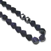 Blue Goldstone Beads, Blue Sandstone, DIY & faceted, dark blue Approx 38-40 cm 