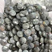 Labradorit Perlen, flache Runde, DIY & verschiedene Größen vorhanden & facettierte, Länge:ca. 39 cm, verkauft von Strang