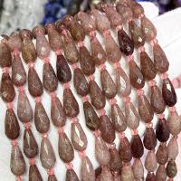 Gemischte Farbe Quarz Perlen, Strawberry Quartz, Tropfen, DIY & facettierte, rot, 8x16mm, Länge:ca. 39 cm, verkauft von Strang
