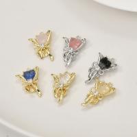 Cubic Zirconia Brass Pendants, with Cubic Zirconia, Bouquet, plated, fashion jewelry & DIY [