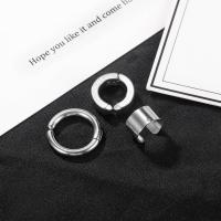 Stainless Steel Clip Earrings, 304 Stainless Steel, three pieces & fashion jewelry & Unisex 