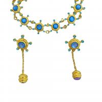Fashion Zinc Alloy Jewelry Sets, with Gemstone, plated & for woman, gold [