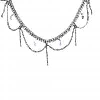 Rhinestone en alliage de zinc bijoux , Placage, styles différents pour le choix & pavé de micro strass & pour femme, argent, Vendu par PC