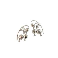 Zinc Alloy Drop Earring, plated & for woman, silver color 
