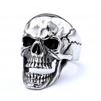 Titanium Steel Finger Ring, Skull, plated & for man, original color 