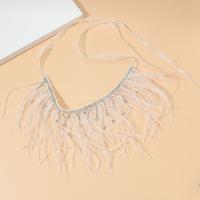 Мода Fringe Neckalace, Железо, с перья, ювелирные изделия моды & Мужская, длина:Приблизительно 110 см, продается PC