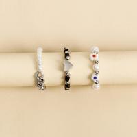 Ring Set, Iron, with Glass & Plastic Pearl, plated, three pieces & fashion jewelry & Unisex 1.8cm, Approx 