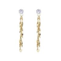 Cubic Zircon (CZ) Drop Earring, Zinc Alloy, Wheat, gold color plated, micro pave cubic zirconia & for woman 