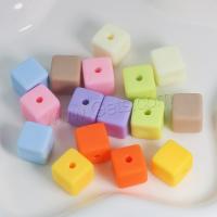 Acrylic Jewelry Beads, Square, stoving varnish, DIY & luminated 15mm, Approx 