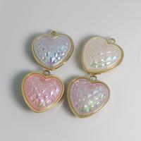 Perles acryliques plaquée, Acrylique, avec alliage de zinc, coeur, Placage de couleur d'or, DIY & lumineux, plus de couleurs à choisir Environ Vendu par sac
