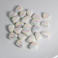 Perles acryliques plaquée, Acrylique, triangle, DIY, blanc Environ Vendu par sac[