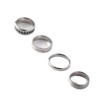 Ring Set, 304 Stainless Steel, 4 pieces & fashion jewelry & for man 
