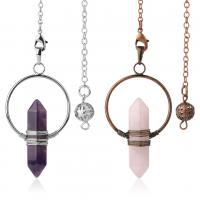 Gemstone Pendulum, with Zinc Alloy & for woman [