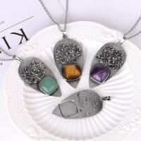 Gemstone Necklaces, Brass, with Gemstone  & for man Approx 19.68 Inch 