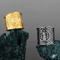 Titanium Steel Finger Ring, polished, vintage & for man 
