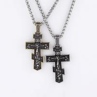 Titanium Steel Jewelry Necklace, Cross, polished, fashion jewelry & for man cm 