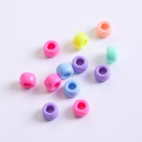 Solid Color Acrylic Beads, Drum, injection moulding, DIY, mixed colors Approx [