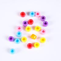 Solid Color Plastic Beads, Polystyrene, Drum, injection moulding, DIY, mixed colors Approx [