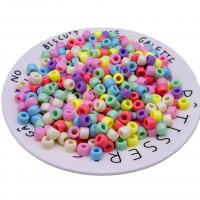 Solid Color Plastic Beads, Polystyrene, Drum, injection moulding, DIY mixed colors [
