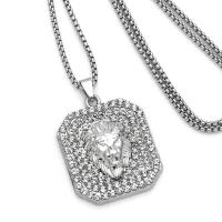 Zinc Alloy Necklace, with 304 Stainless Steel Chain, plated, fashion jewelry silver color cm 