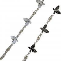 Enamel Zinc Alloy Necklace, Butterfly, plated, micro pave rhinestone & for woman [