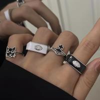 Rhinestone Zinc Alloy Finger Ring, plated & micro pave rhinestone & for woman & enamel [