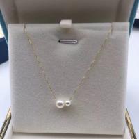Natural Freshwater Pearl Necklace, with 3cm extender chain, Round, 18K gold plated, fashion jewelry & for woman, white, 4-5mm,7-8mm Approx 42 cm 