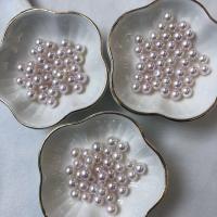 Perles nacres de culture d'eau douce demi percées , perle d'eau douce cultivée, Rond, DIY & semi-foré, rose, 6-7mm, Vendu par PC[