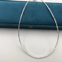 Sterling Silber Perlenkette, Natürliche kultivierte Süßwasserperlen, mit 925er Sterling Silber, mit Verlängerungskettchen von 5cm, rund, Modeschmuck & für Frau, weiß, 4-5mm, Länge:ca. 40 cm, verkauft von PC
