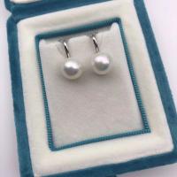 Freshwater Pearl Drop Earring, Edison Pearl, Round, fashion jewelry & for woman, white 