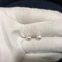 Perles nacres de culture d'eau douce demi percées , perle d'eau douce cultivée, Rond, DIY & semi-foré, blanc, 6-6.5mm, Vendu par PC[